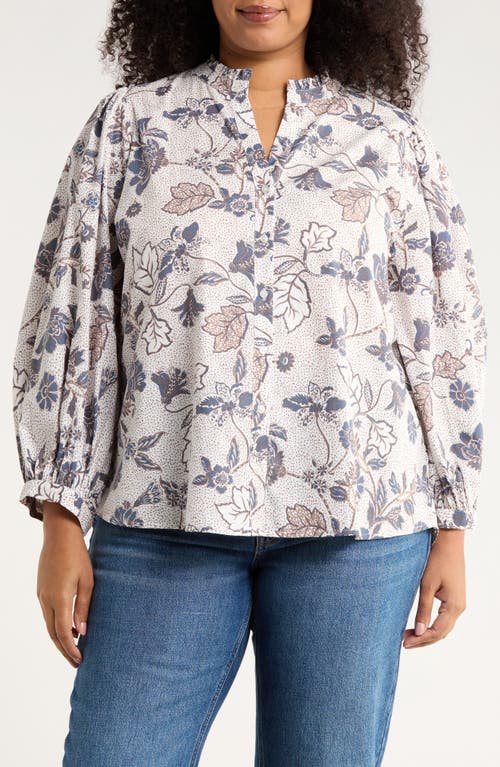 Sugarlips Bryony Floral Button-up Shirt In Purple