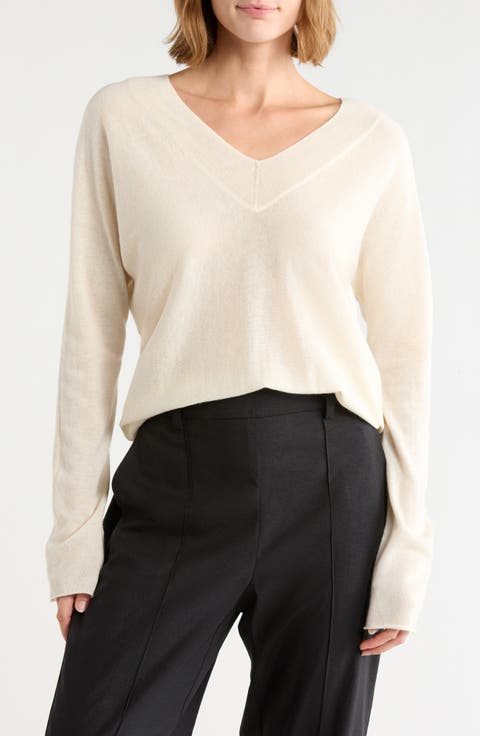 Double 'V' Wool, Silk & Cashmere Sweater