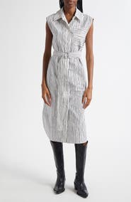 Marimekko Simppeli Aita Stripe Sleeveless Cotton Shirtdress