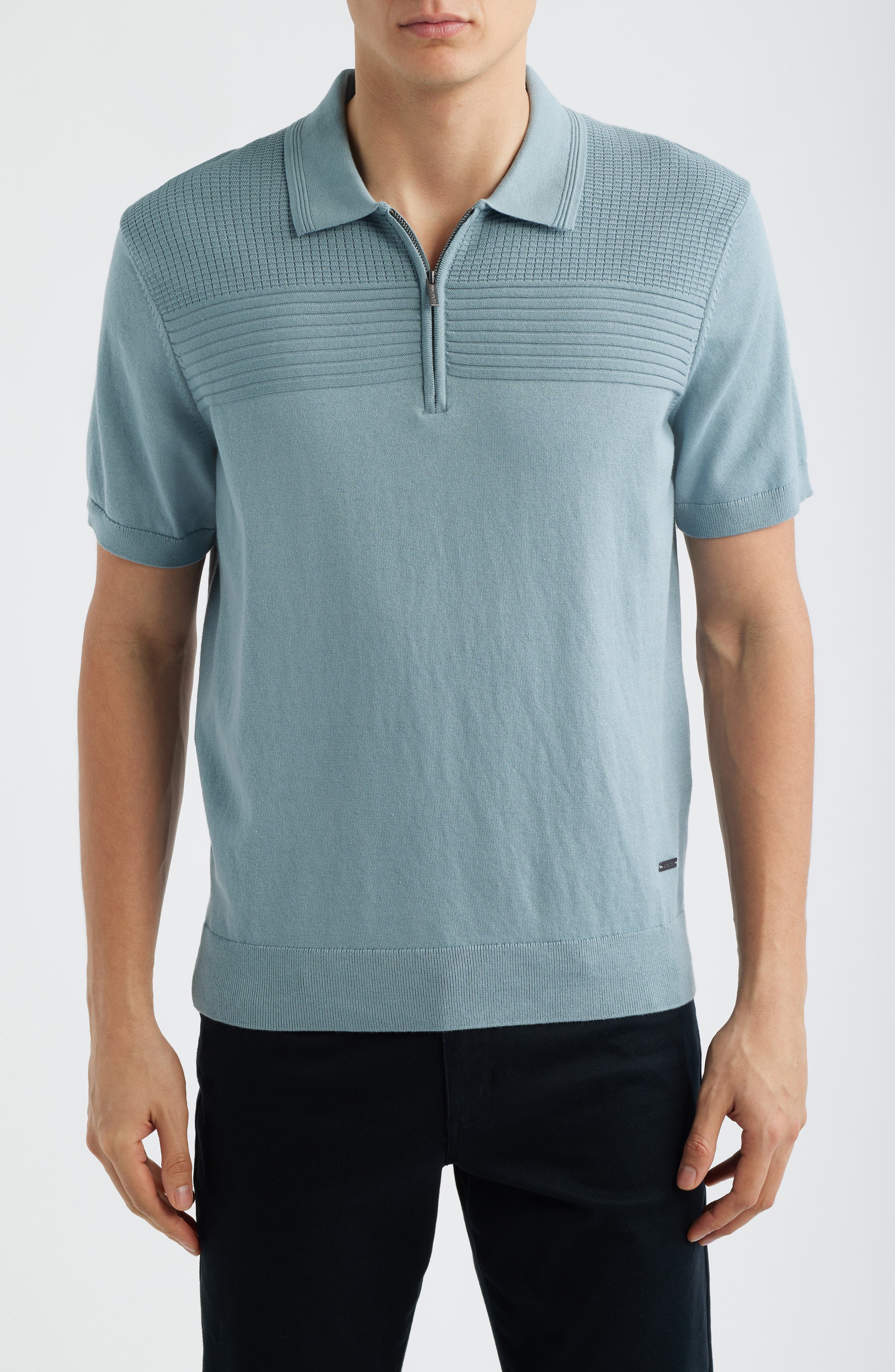 Quarter Zip Cotton Blend Polo Sweater - image 2