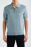 Bugatchi Quarter Zip Cotton Blend Polo Sweater