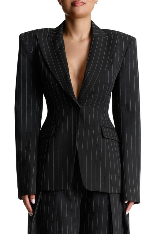 Naked Wardrobe Pinstripe Blazer In Black