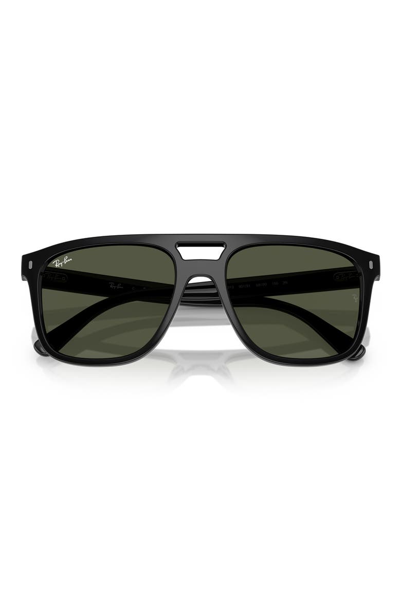 58mm Square Sunglasses, Alternate, color, BLACK