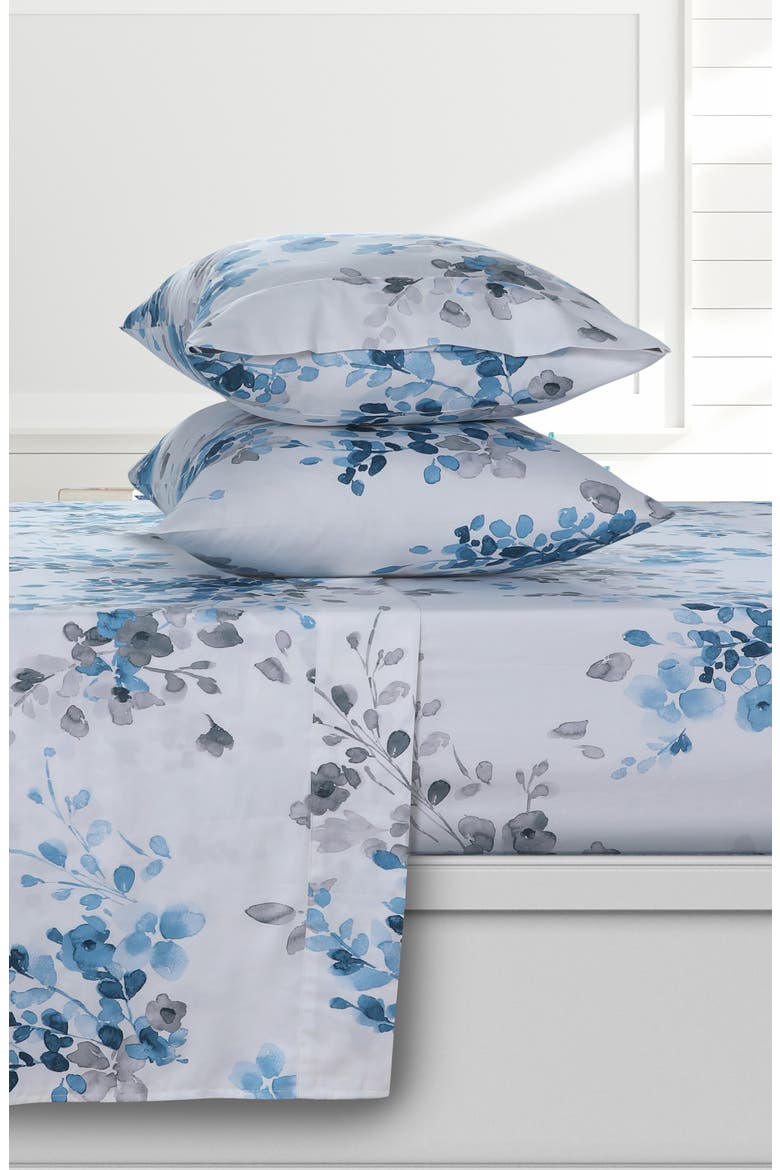 300 Thread Count Organic Cotton Sateen Sheet Set, Alternate, color, GREY MULTICOLOR