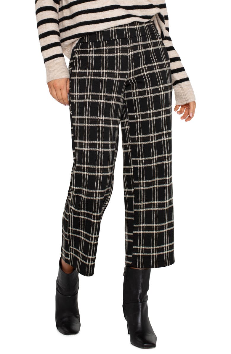 Liverpool Los Angeles Mabel Windowpane Crop Wide Leg Pants, Alternate, color, 
