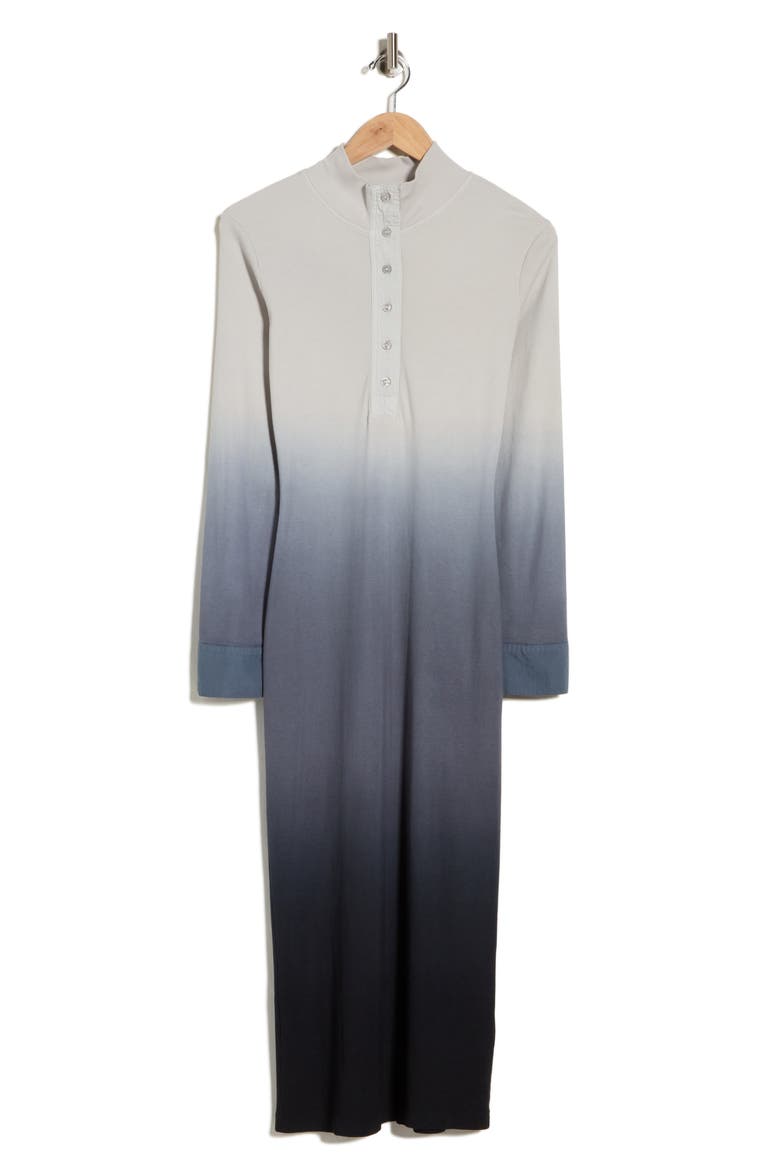 Scout Rib Ombré Long Sleeve Midi Dress, Alternate, color, SILVER BLACK OMBRE