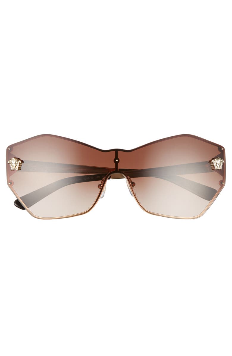 Versace Gradient Shield Sunglasses, Alternate, color, Gold/ Gold