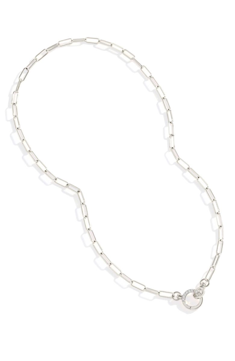 Mint & Lily Pave Mint Paperclip Necklace, Alternate, color,