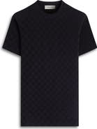 Bugatchi Crewneck Jacquard Checkerboard T-Shirt