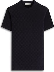Bugatchi Crewneck Jacquard Checkerboard T-Shirt