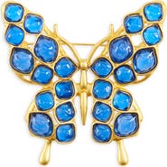 Kenneth Jay Lane Blue Stone Butterfly Pin