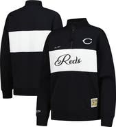 Mitchell & Ness Women's Mitchell & Ness Black Cincinnati Reds Quarter-Zip Pullover Top