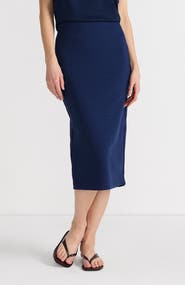 Lands' End Starfish Side Zip Midi Skirt