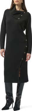 Joseph Ribkoff Eyelet Detail Cowl Neck Sweater Dress