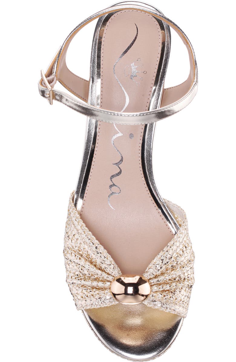 Nina Metallic Block Heel Platform Sandal, Alternate, color, Gold