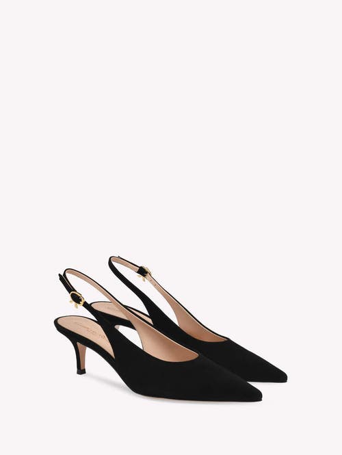 Gianvito Rossi Robbie 55 Patent Leather Slingback Pumps In Black
