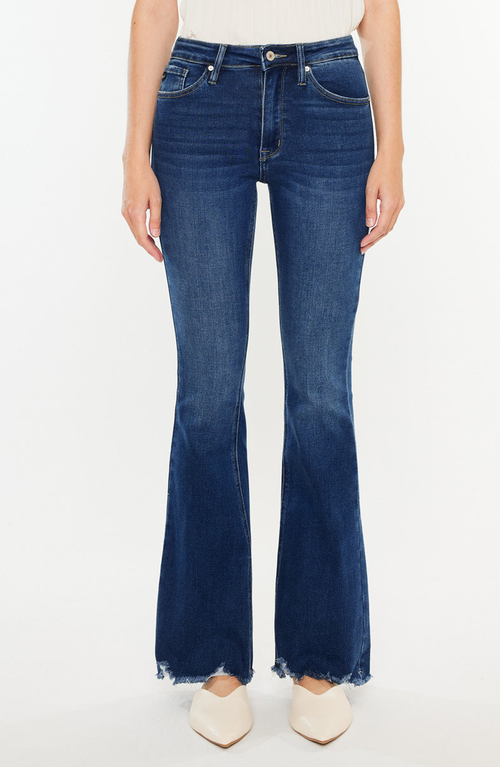 Kancan Brenda High Rise Bootcut Jeans In Dark Wash