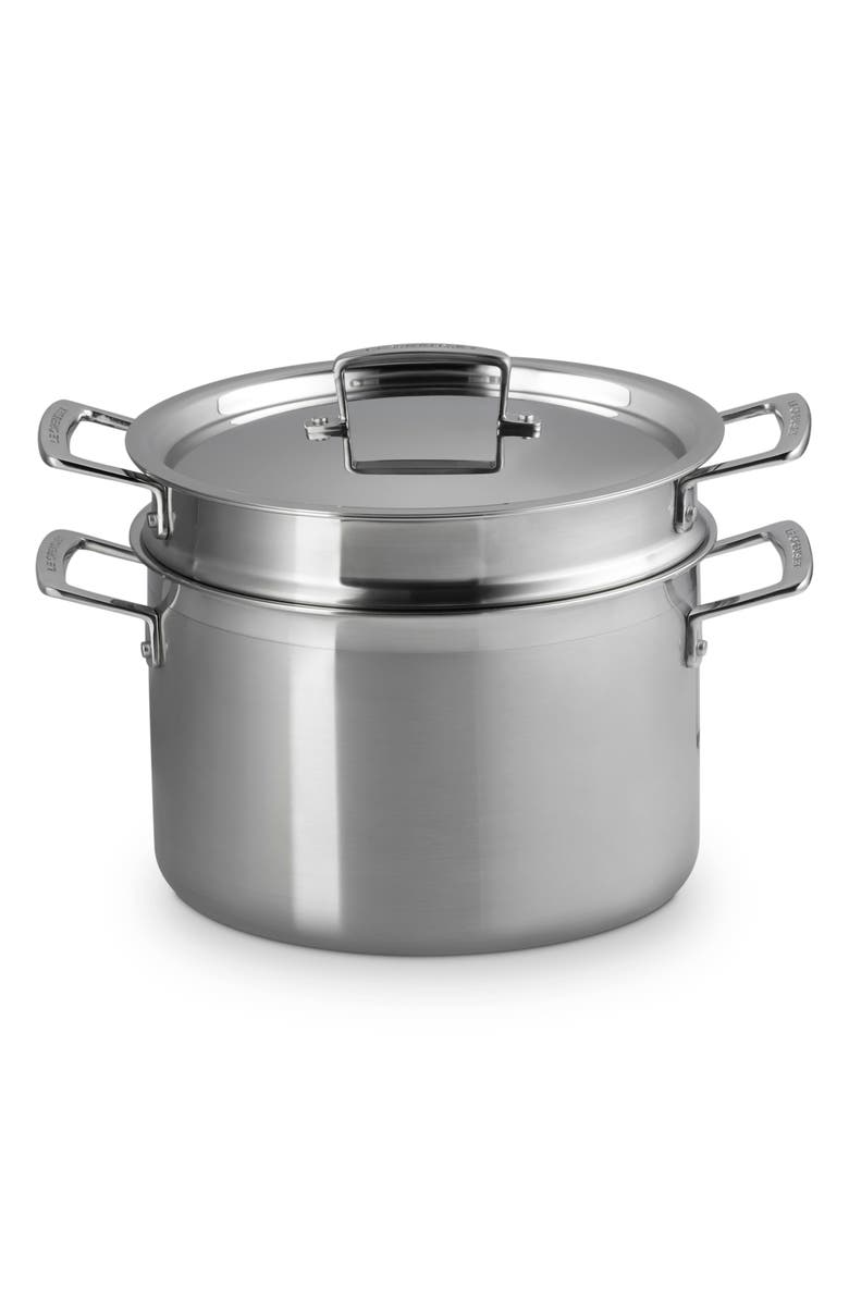 Le Creuset 7.5-Quart Classic Stainless Steel Pasta Pot with Colander Insert, Main, color, Stainless Steel