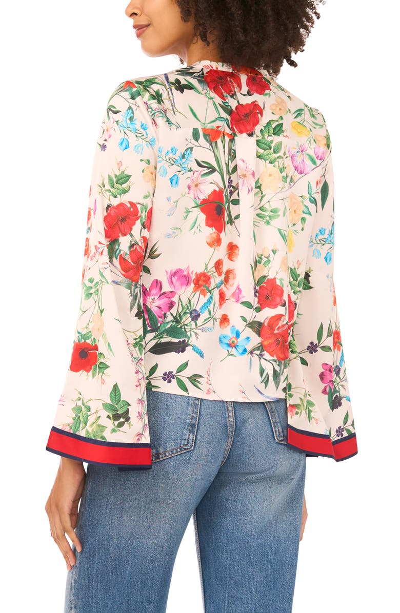 Vince Camuto Tie Front Flare Sleeve Shirt, Alternate, color,