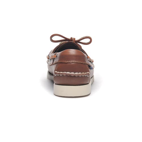 Sebago Brown Leather Loafers With Rubber Sole In Black