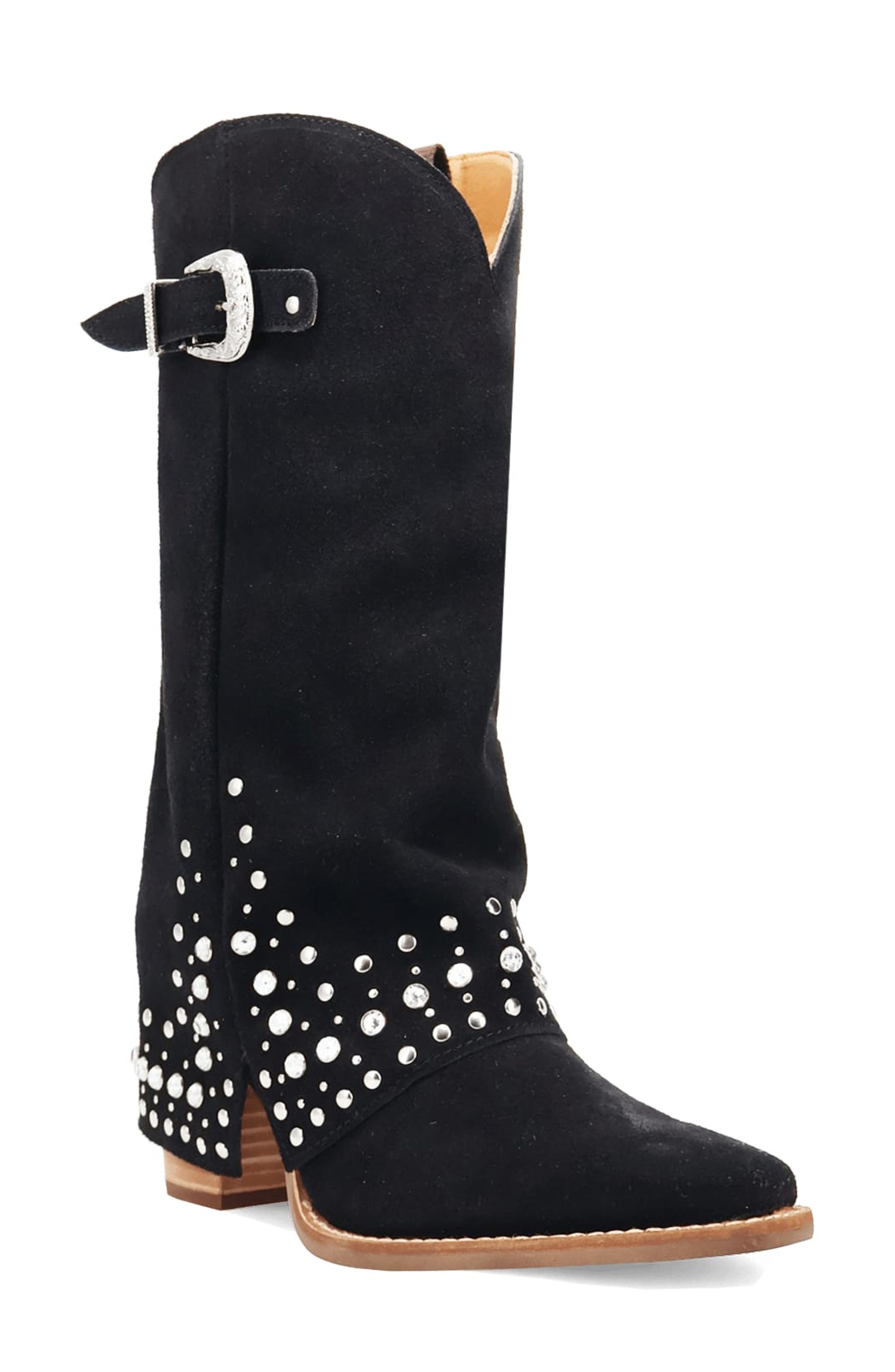Dingo Howdy Honey Rhinestone Western Boot, Main, color, Black
