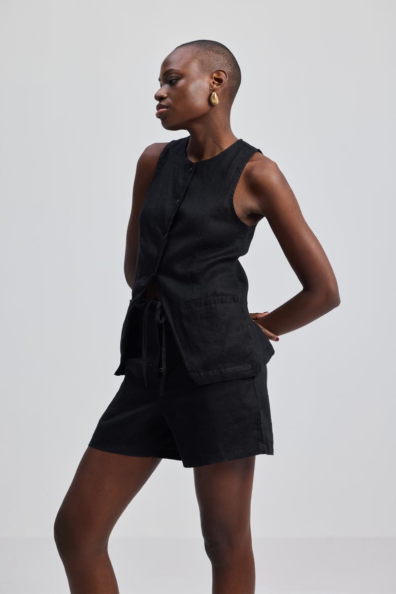 Sleeveless Vest Jacket, Alternate, color, Black