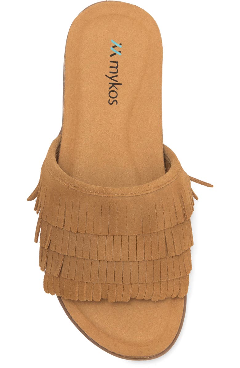 Mykos Clea Fringe Sandal, Alternate, color, Chestnut
