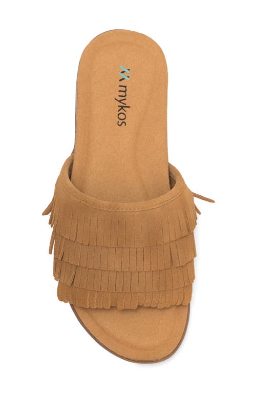 Mykos Clea Fringe Sandal In Brown