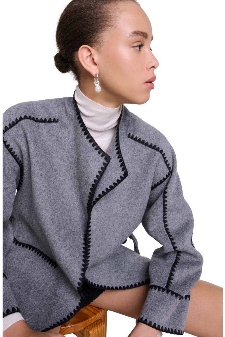 Double-faced coat, Alternate, color, Grey/black