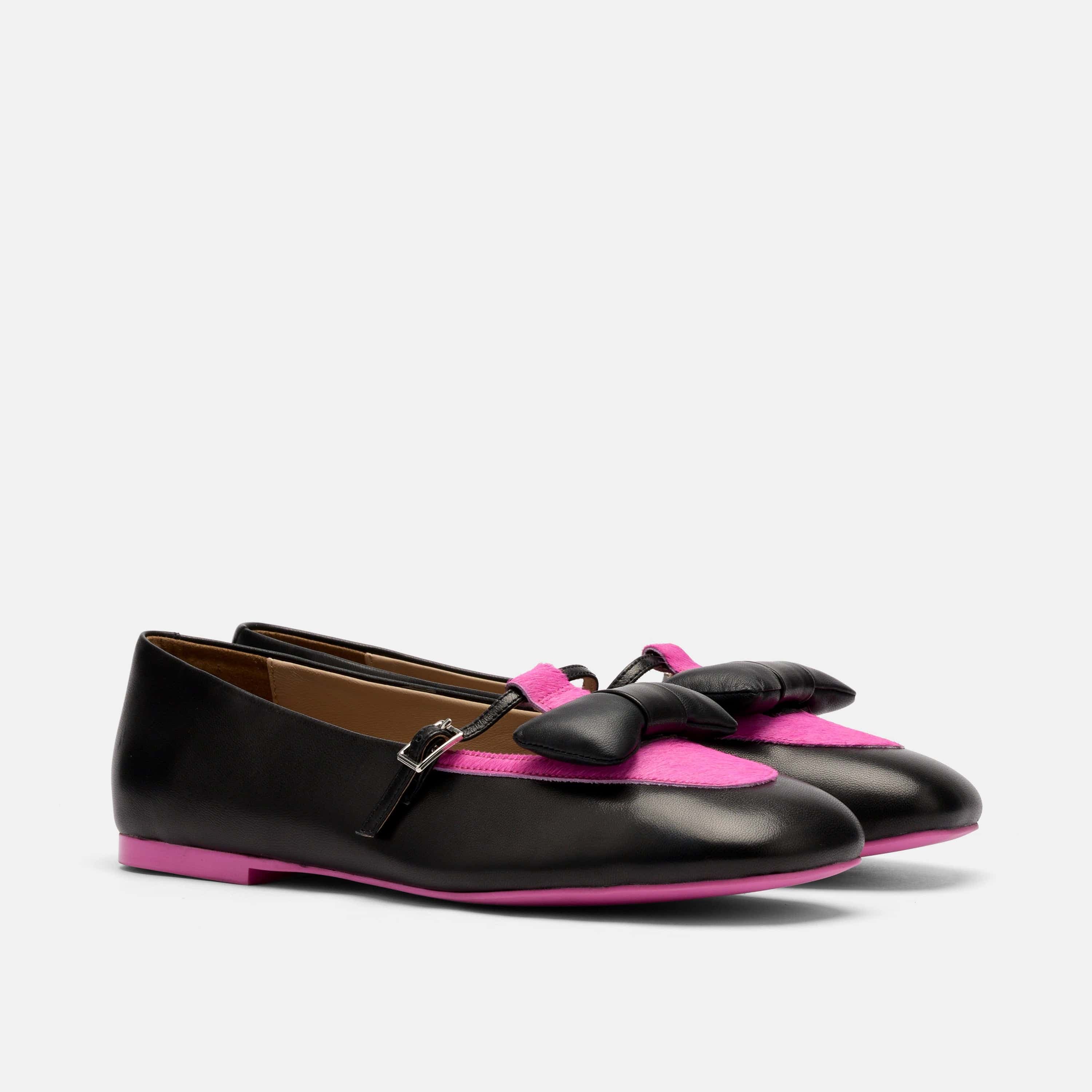 MARC NOLAN Mina Leather Mary Jane Flats, Alternate, color, Black/Magenta