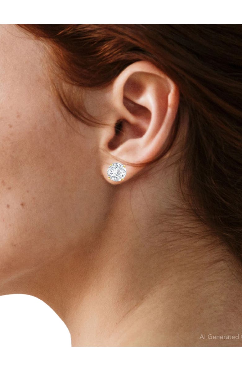 Bliss Diamond Certified 6.00CT Round Diamond Studs 14k Gold Lab Grown Earrings, Alternate, color, 14K Yellow Gold