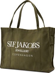 Sif Jakobs Jewellery Khaki Green Tote Bag