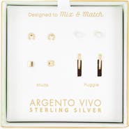 ARGENTO VIVO Pack of Four Luck Assorted Stud & Hoop Earrings