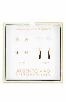 ARGENTO VIVO Pack of Four Luck Assorted Stud & Hoop Earrings