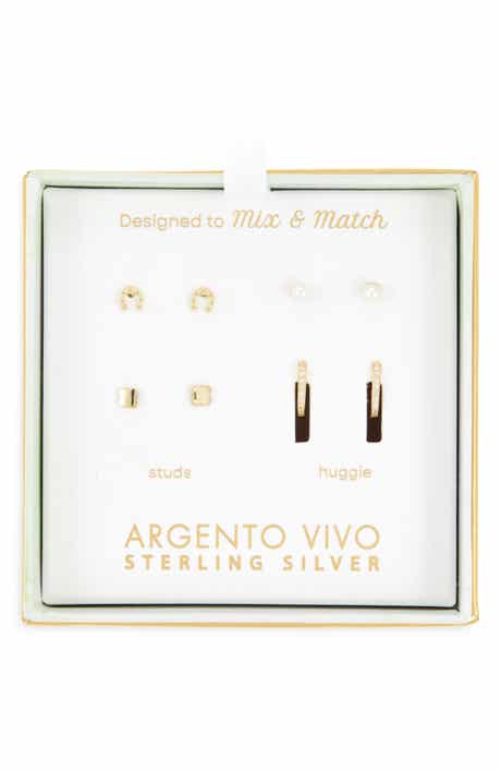 ARGENTO VIVO Pack of Four Luck Assorted Stud & Hoop Earrings