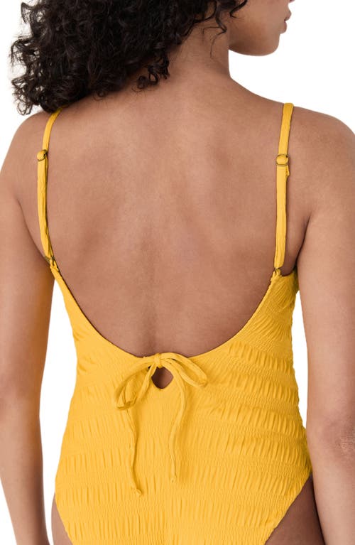 Andie Liku Smocked One-piece Swimsuit In Yellow