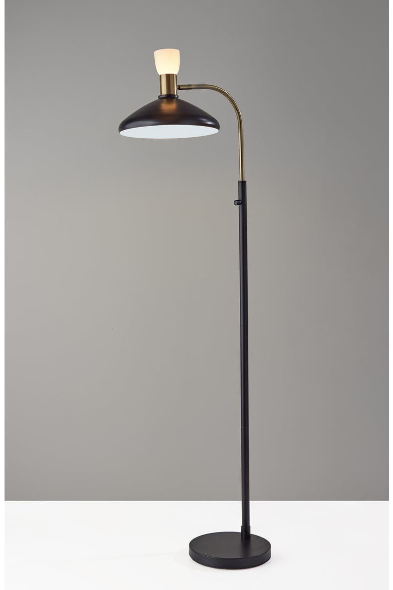 Patrick Floor Lamp, Alternate, color, BLACK W/ BRASS ACCENTS