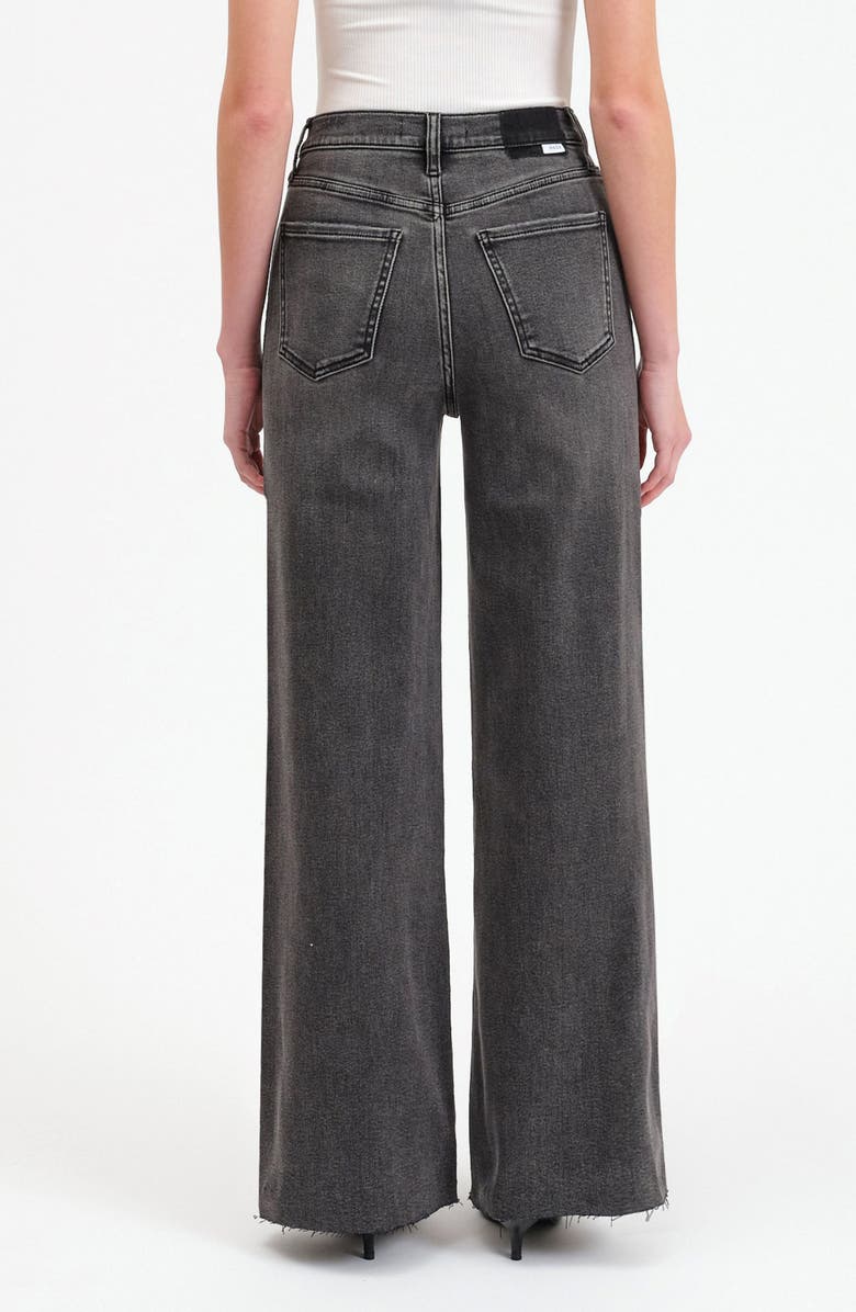 DAZE Far Out Raw Hem High Waist Wide Leg Jeans, Alternate, color, Milky Way
