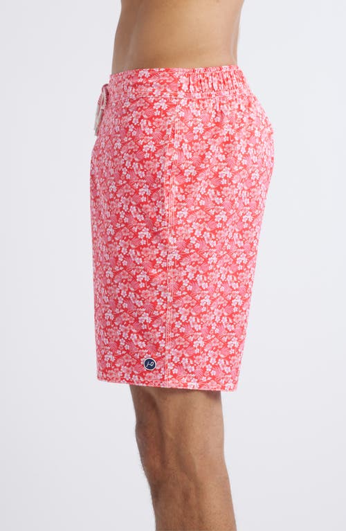 Johnnie-o Lei Swim Trunks In Rouge Red