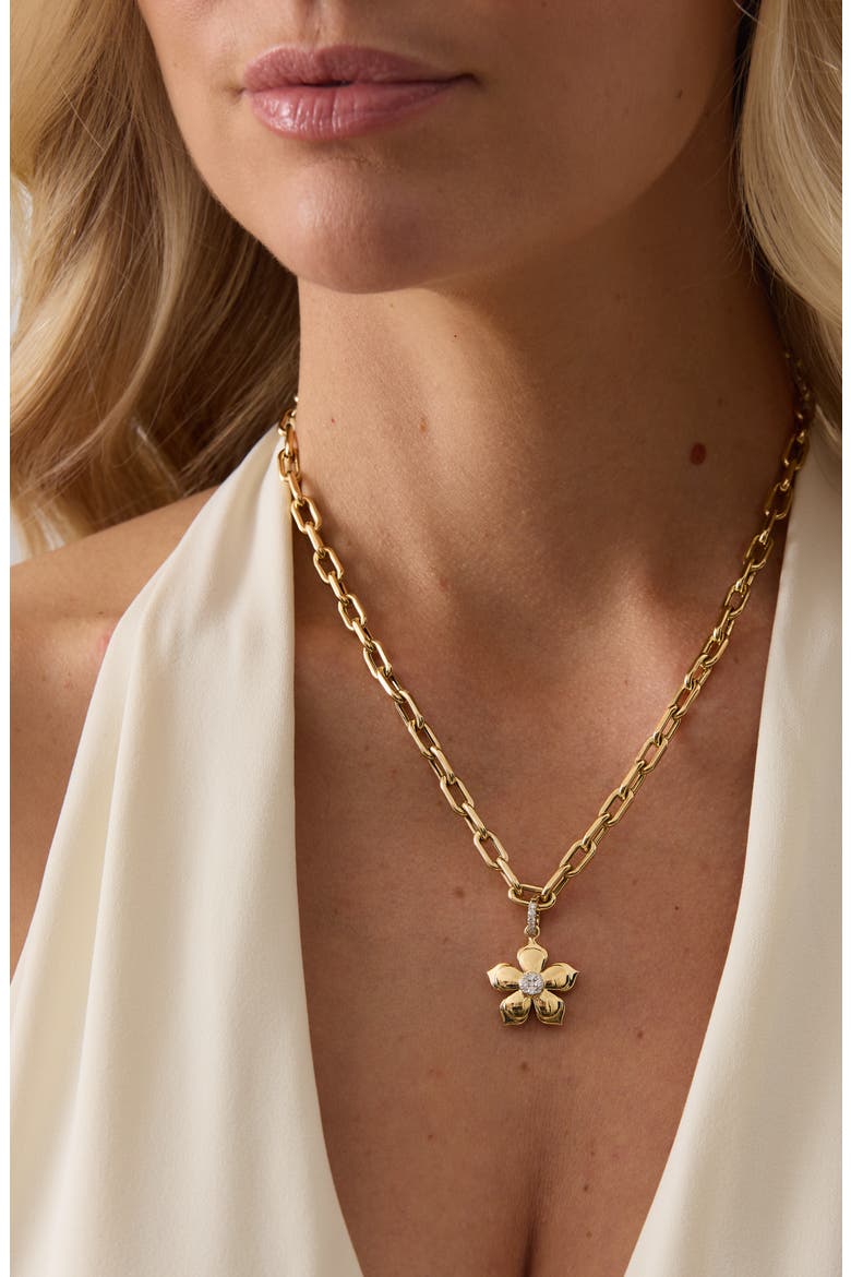 Lierre Flower Pendant, Alternate, color, YELLOW GOLD