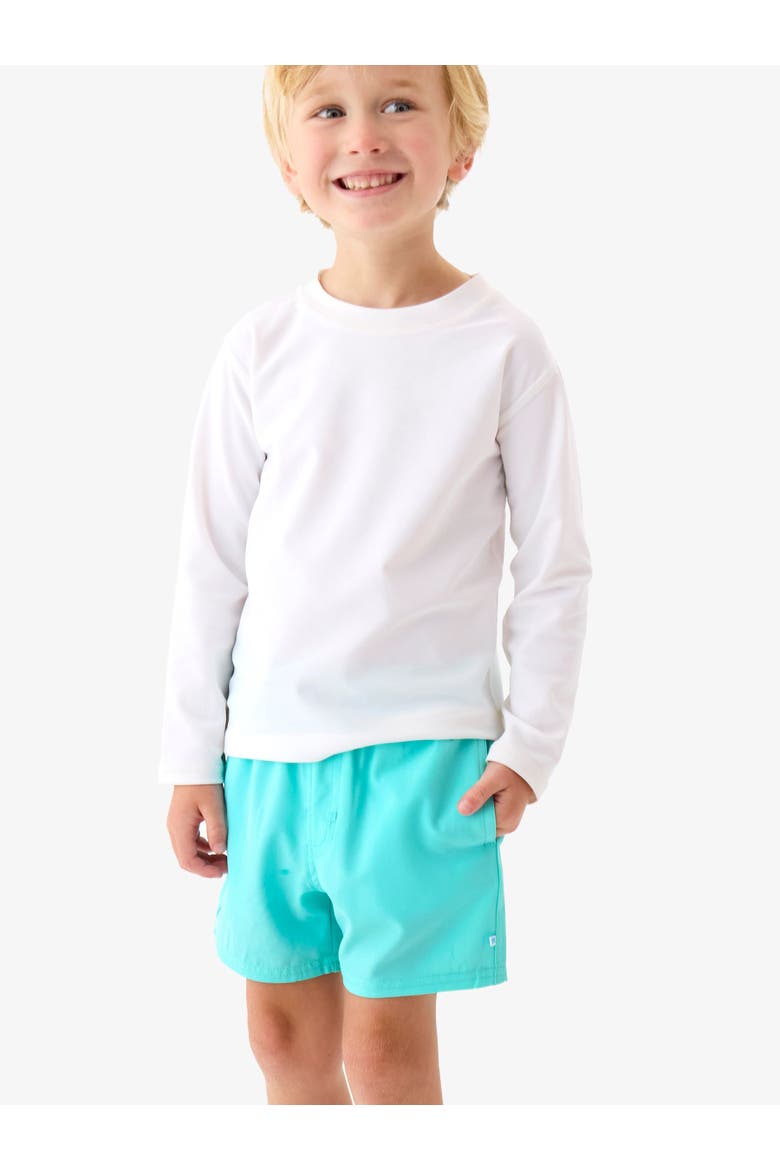 Color Changing Performance Hybrid Swim Trunks, Alternate, color, Bright Aqua Fish Squad