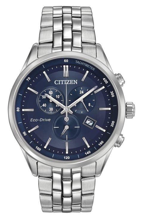 Chronograph Stainless Steel Bracelet Watch, 42mm