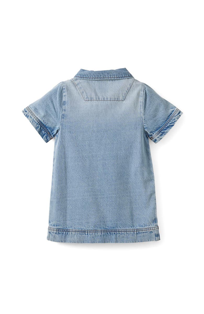Cotton On Kids Kid's Denim Polo Dress, Alternate, color, Airlie Light Blue