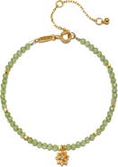 Satya Jewelry Peridot Lotus August Birthstone Bracelet