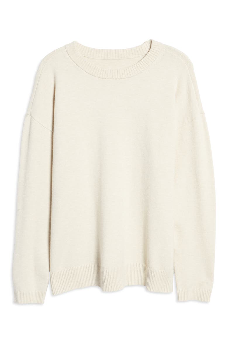 Relaxed Crewneck Sweater, Alternate, color, BEIGE OATMEAL LIGHT HEATHER