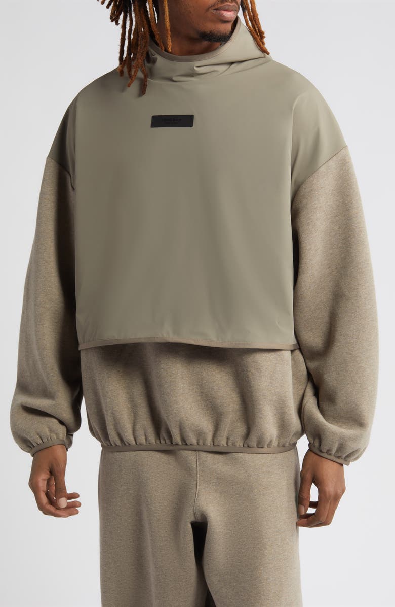 Fear of God Essentials Fleece & Nylon Hoodie, Main, color,