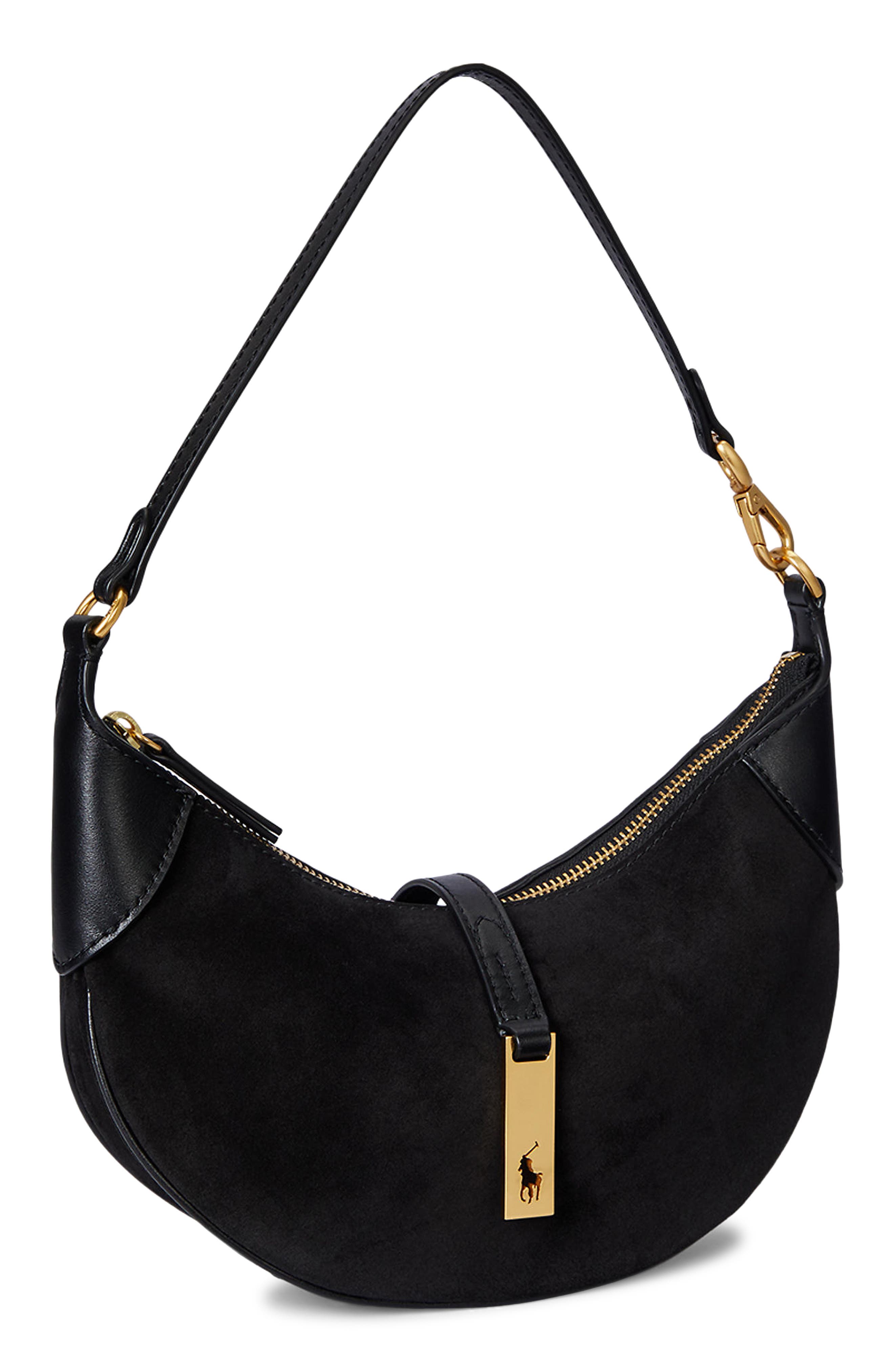 Mini Polo ID Shoulder Bag, Alternate, color, BLACK/ G L
