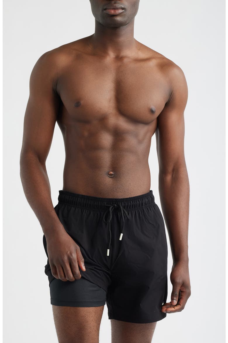 Shark Swim Trunks, Alternate, color, BLACK