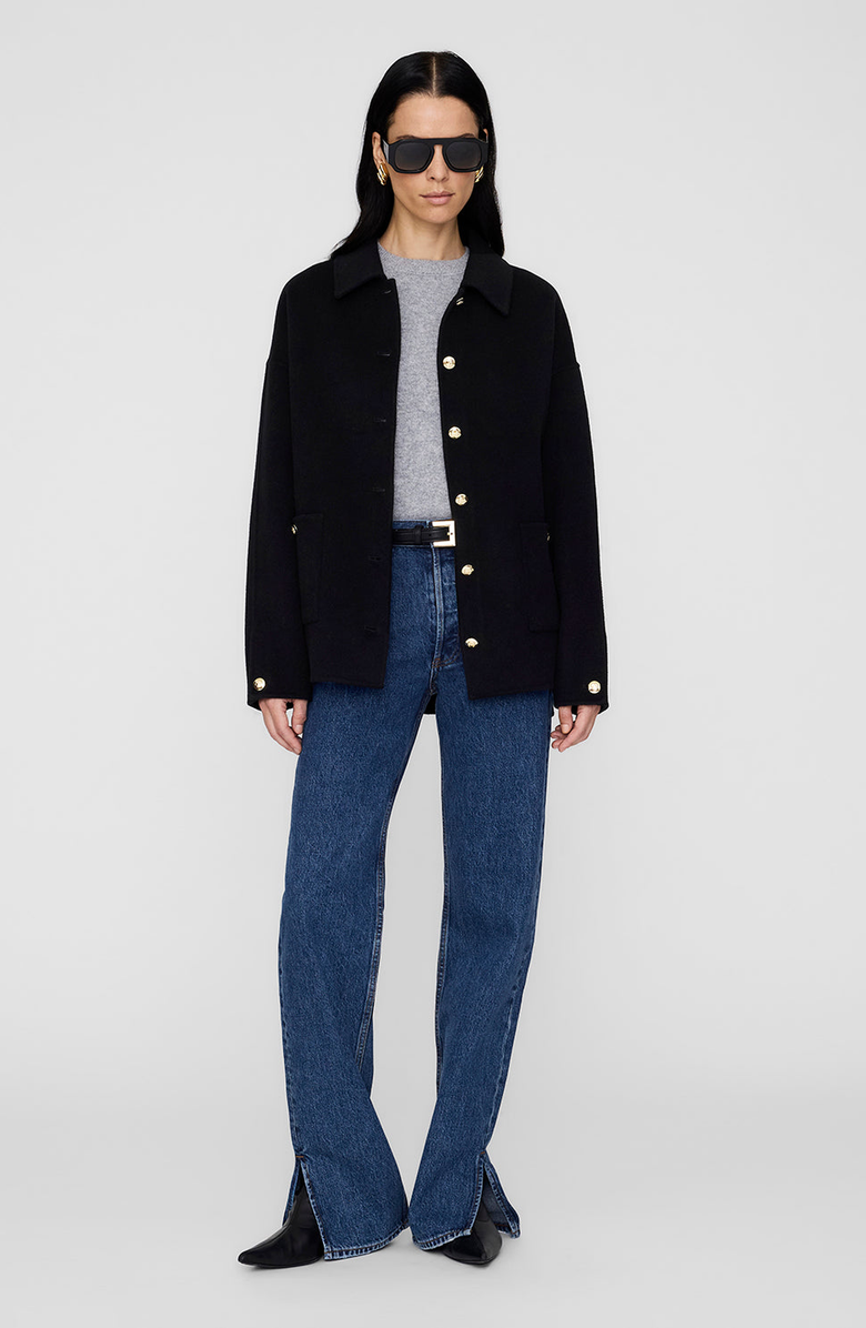 ANINE BING Luca Cashmere Blend Jacket, Alternate, color, Black