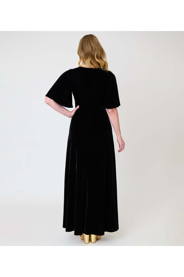 Cut Out Knit Maxi Dress, Alternate, color, Black w/ Snake Embroidered